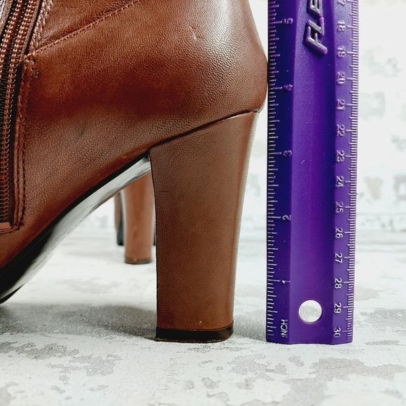 Bandolino Chestnut Leather Ankle Booties - Picture 9 of 15